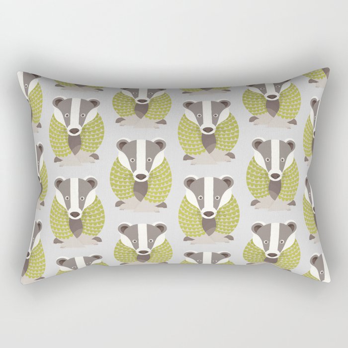 Whimsical Badger Rectangular Pillow Gallery Image 2