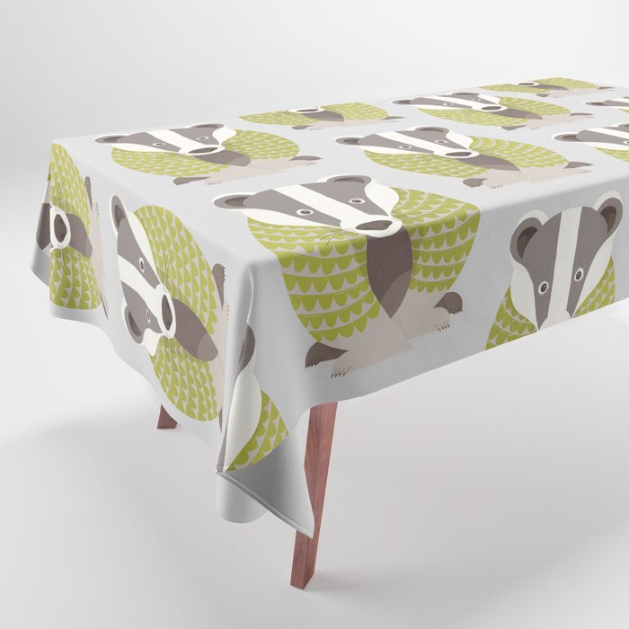 Whimsical Badger Tablecloth Gallery Image 1