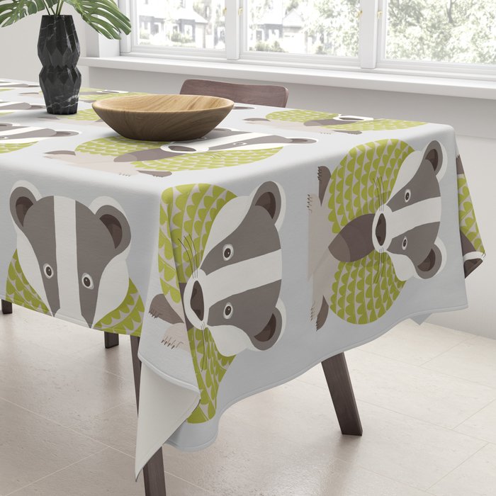Whimsical Badger Tablecloth Gallery Image 3