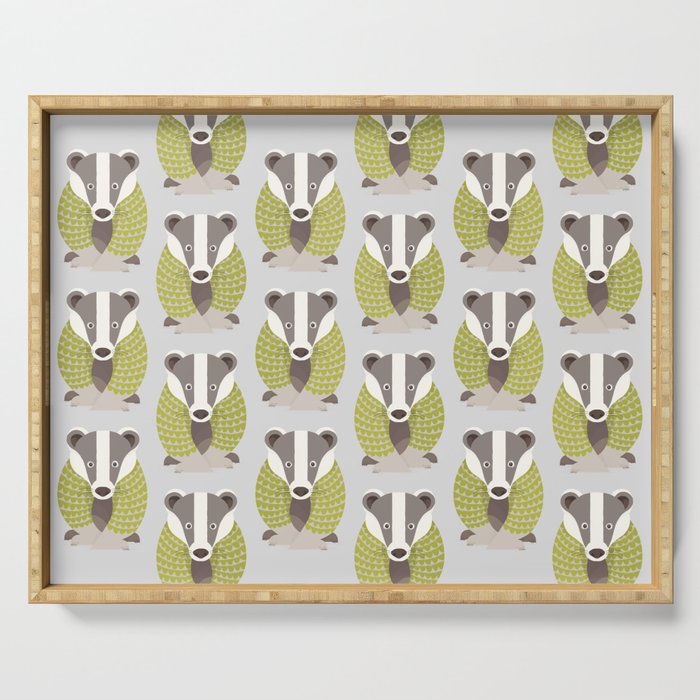 Whimsical Badger Serving Tray Gallery Image 1