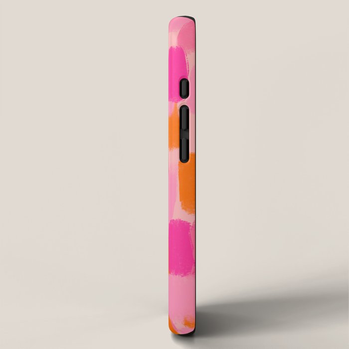 Abstract, Paint Brush Effect, Orange and Pink iPhone Case Gallery Image 2