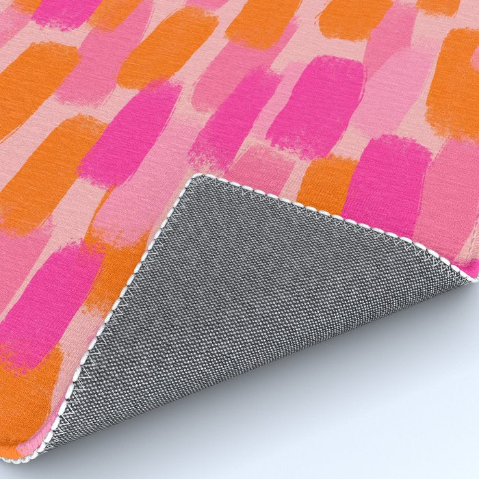 Abstract, Paint Brush Effect, Orange and Pink Rug Gallery Image 4