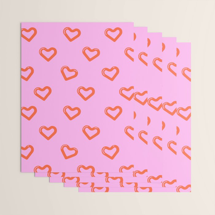 Red love heart shape pattern Wrapping Paper Gallery Image 3