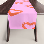 Red love heart shape pattern Table Runner Gallery Image 1