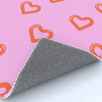Red love heart shape pattern Rug Gallery Image 4
