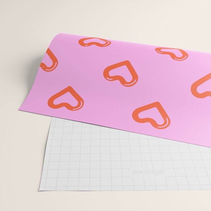 Red love heart shape pattern Wrapping Paper Gallery Image 2