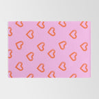 Red love heart shape pattern Rug Gallery Image 2
