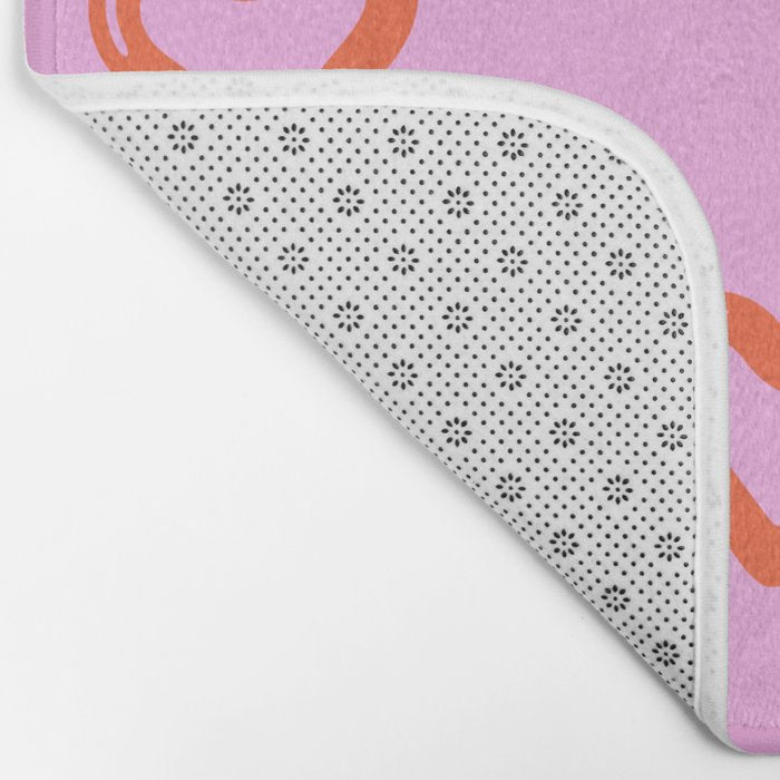 Red love heart shape pattern Bath Mat Gallery Image 2