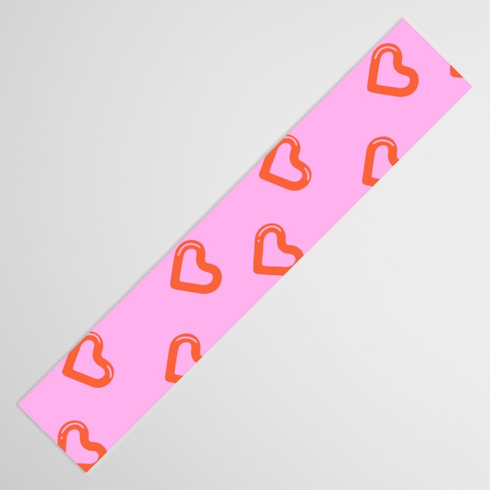 Red love heart shape pattern Table Runner Gallery Image 3