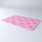 Red love heart shape pattern Rug Gallery Image 3