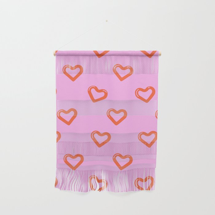 Red love heart shape pattern Wall Hanging Gallery Image 1