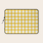 Yellow geometric plaid gingham pattern Laptop Sleeve Gallery Image 1