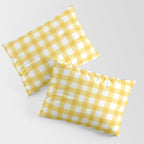 Yellow geometric plaid gingham pattern Pillow Sham Gallery Image 3