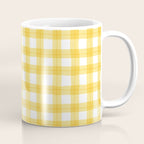 Yellow geometric plaid gingham pattern Coffee Mug Gallery Image 1