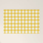 Yellow geometric plaid gingham pattern Welcome Mat Gallery Image 1
