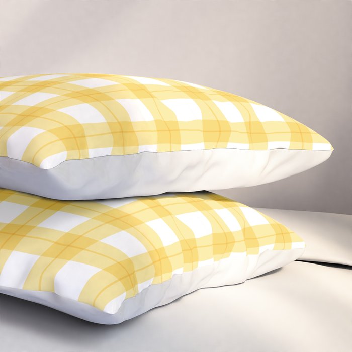 Yellow geometric plaid gingham pattern Pillow Sham Gallery Image 3