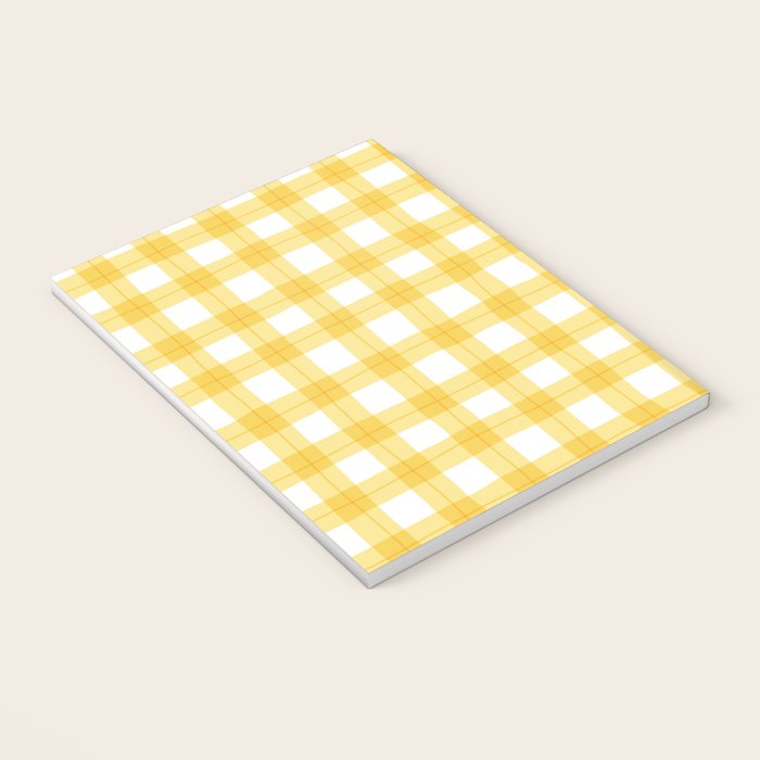 Yellow geometric plaid gingham pattern Notebook Gallery Image 3
