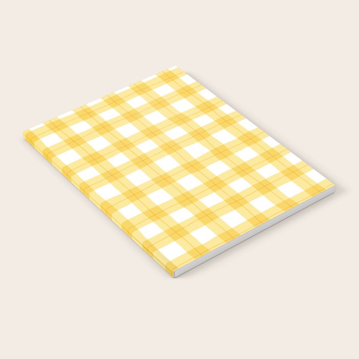 Yellow geometric plaid gingham pattern Notebook Gallery Image 1