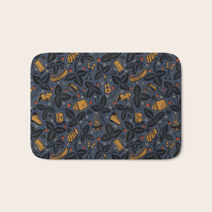 Summer Camping - Midnight Blue Bath Mat Gallery Image 1
