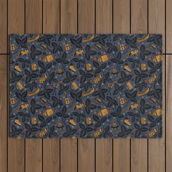 Summer Camping - Midnight Blue Outdoor Rug Gallery Image 1