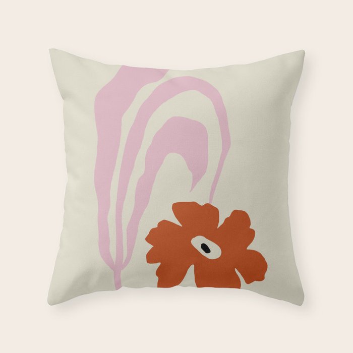 Dropping pink flower  Throw Pillow Gallery Image 6