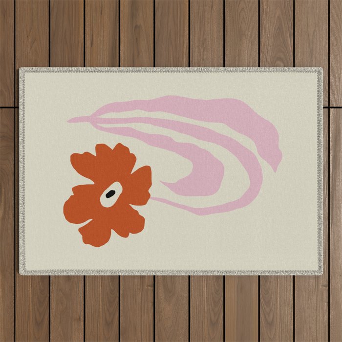 Dropping pink flower  Outdoor Rug Gallery Image 1