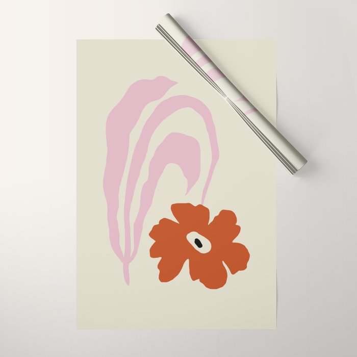 Dropping pink flower  Wrapping Paper Gallery Image 1