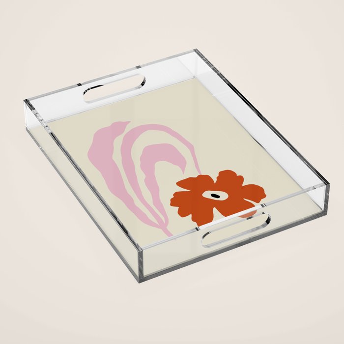 Dropping pink flower  Acrylic Tray Gallery Image 1