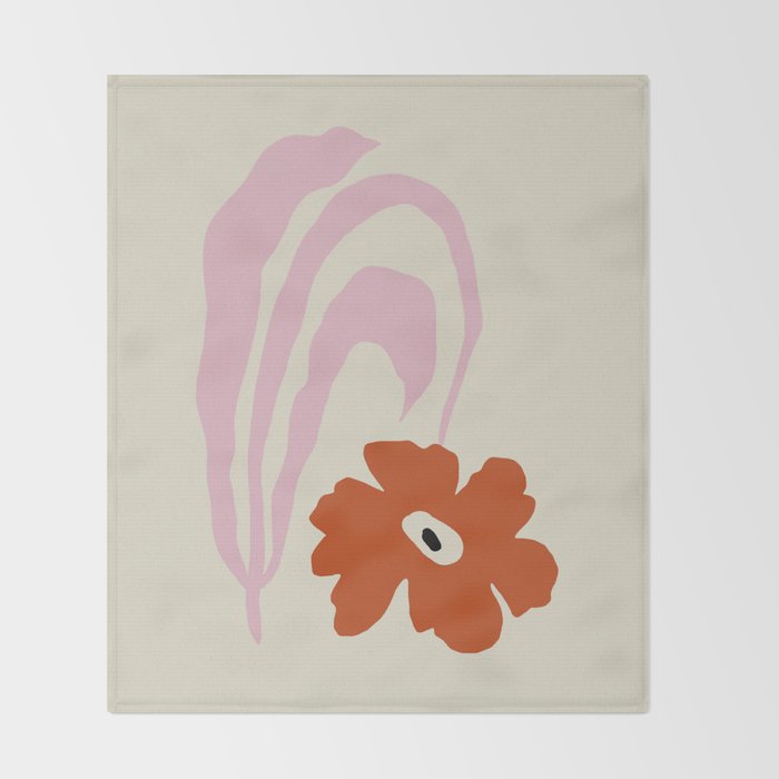 Dropping pink flower  Throw Blanket Gallery Image 2