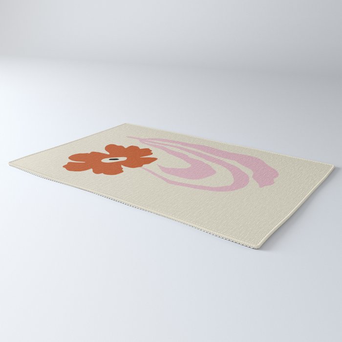 Dropping pink flower  Rug Gallery Image 3