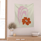 Dropping pink flower  Wall Tapestry Gallery Image 2