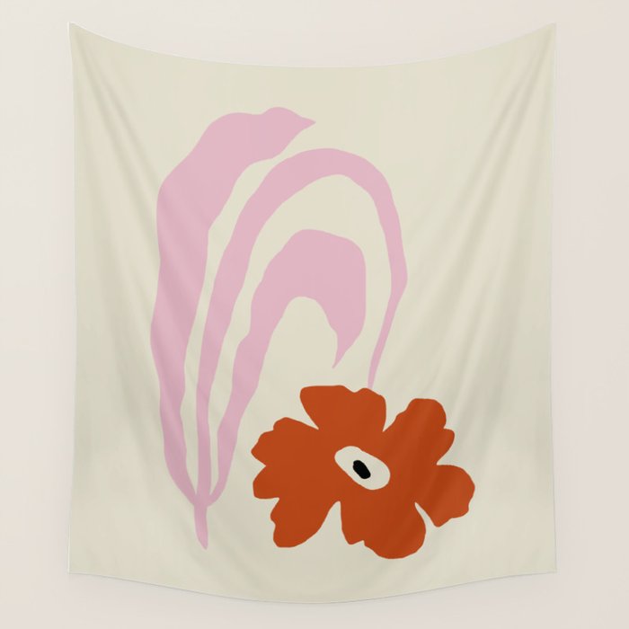 Dropping pink flower  Wall Tapestry Gallery Image 4