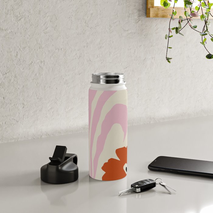 Dropping pink flower  Water Bottle Gallery Image 4