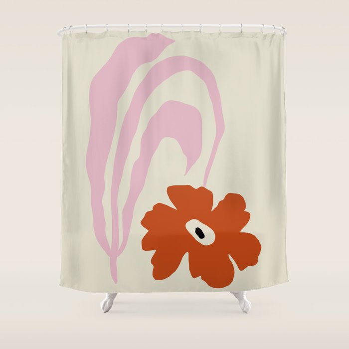 Dropping pink flower  Shower Curtain Gallery Image 1