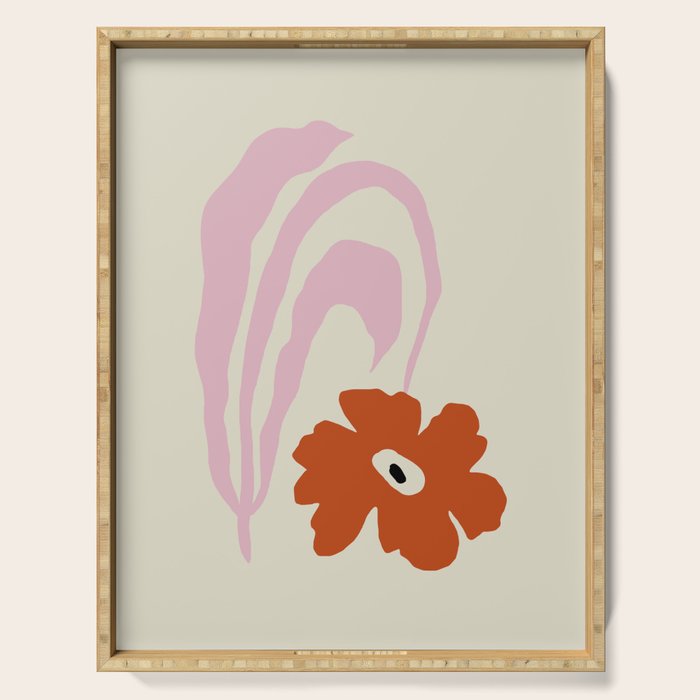 Dropping pink flower  Serving Tray Gallery Image 1