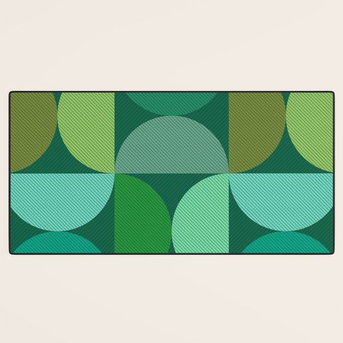 Mid Century Modern Shapes - Green Desk Mat Gallery Image 3