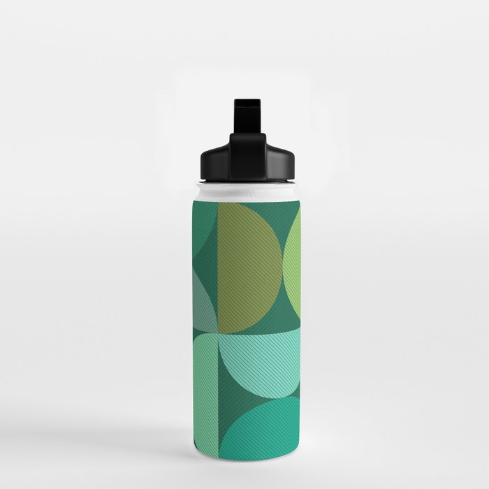 Mid Century Modern Shapes - Green Water Bottle Gallery Image 2