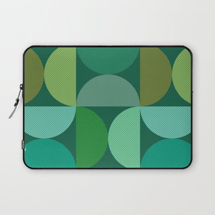 Mid Century Modern Shapes - Green Laptop Sleeve Gallery Image 1