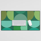 Mid Century Modern Shapes - Green Desk Mat Gallery Image 1