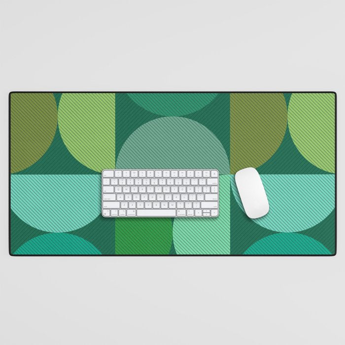 Mid Century Modern Shapes - Green Desk Mat Gallery Image 1