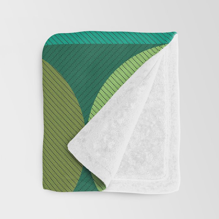 Mid Century Modern Shapes - Green Throw Blanket Gallery Image 3