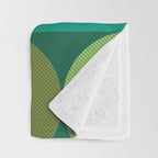 Mid Century Modern Shapes - Green Throw Blanket Gallery Image 3
