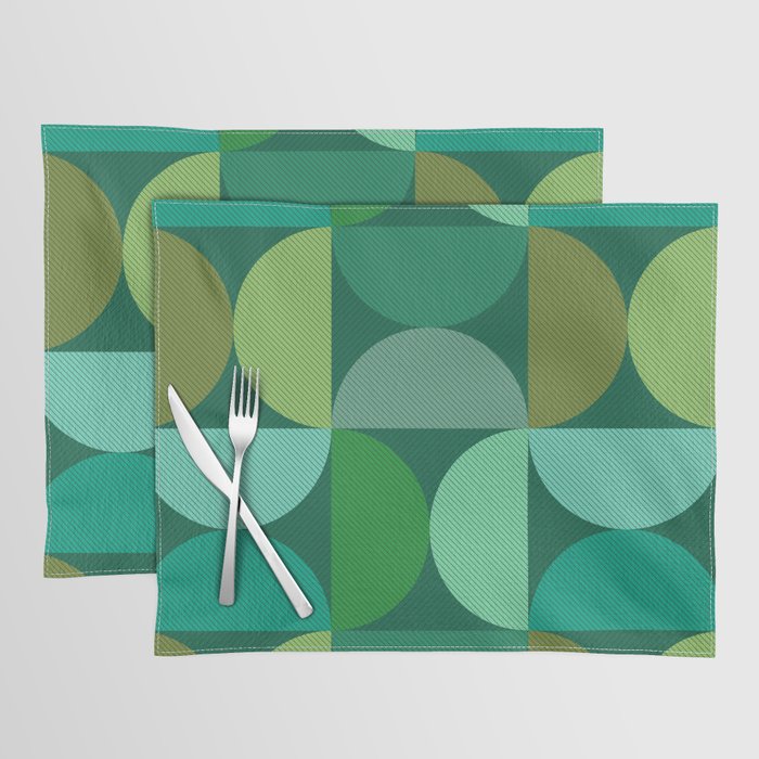 Mid Century Modern Shapes - Green Placemat Gallery Image 1
