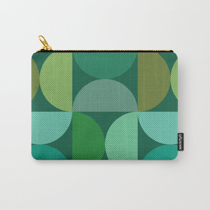 Mid Century Modern Shapes - Green Carry All Pouch Gallery Image 1