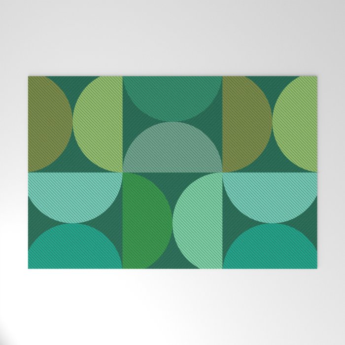 Mid Century Modern Shapes - Green Welcome Mat Gallery Image 1
