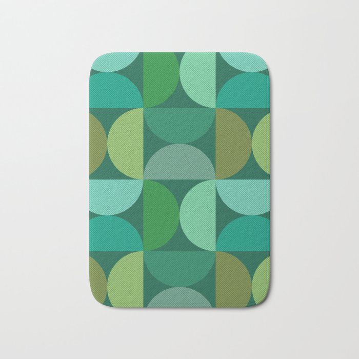 Mid Century Modern Shapes - Green Bath Mat Gallery Image 1