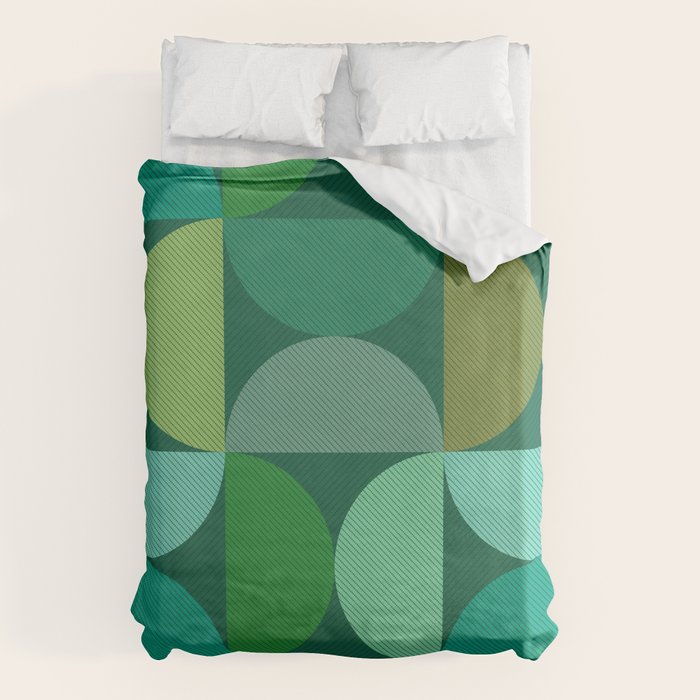 Mid Century Modern Shapes - Green Duvet Cover Gallery Image 6