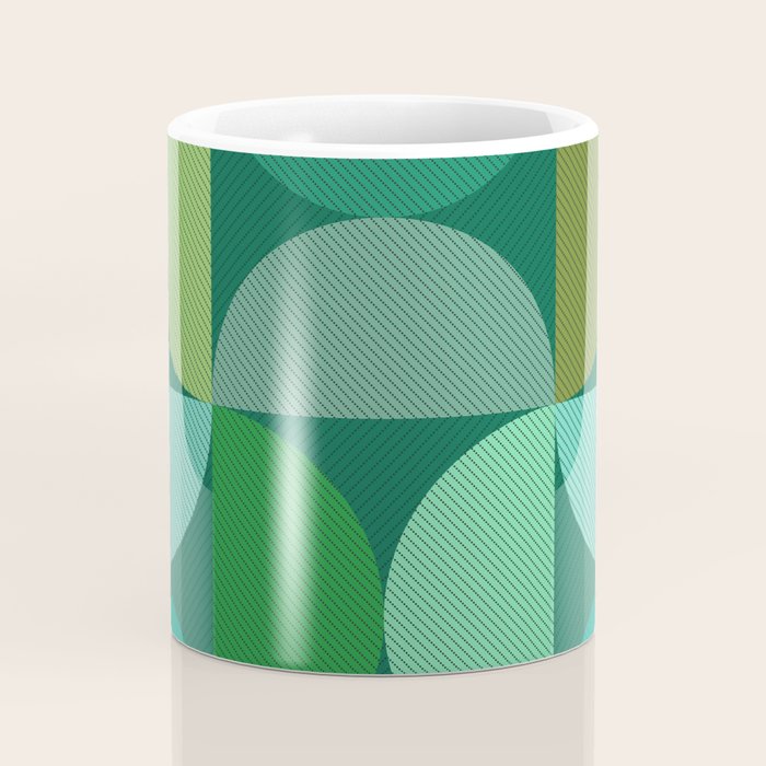 Mid Century Modern Shapes - Green Coffee Mug Gallery Image 4