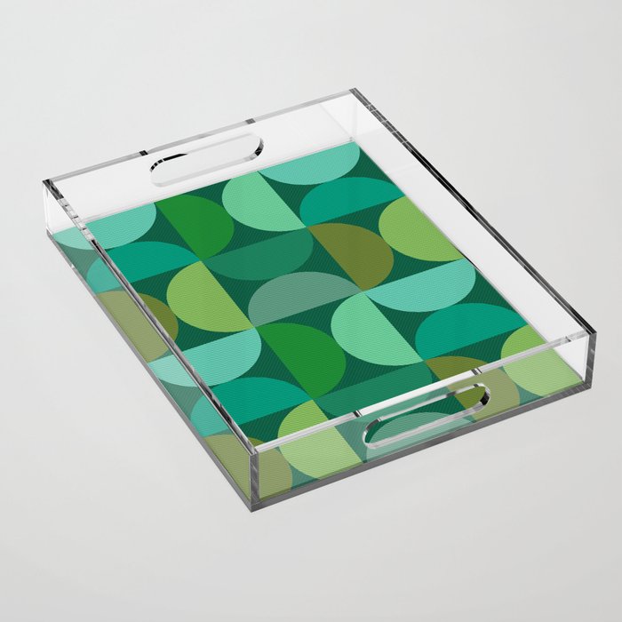 Mid Century Modern Shapes - Green Acrylic Tray Gallery Image 1