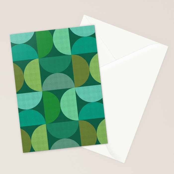 Mid Century Modern Shapes - Green Stationery Card Gallery Image 2